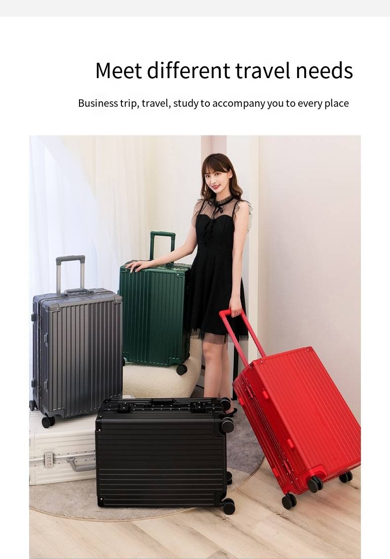 一款带锁ABS合金框架和硬质万向轮的盒子，适合女孩旅行携带。