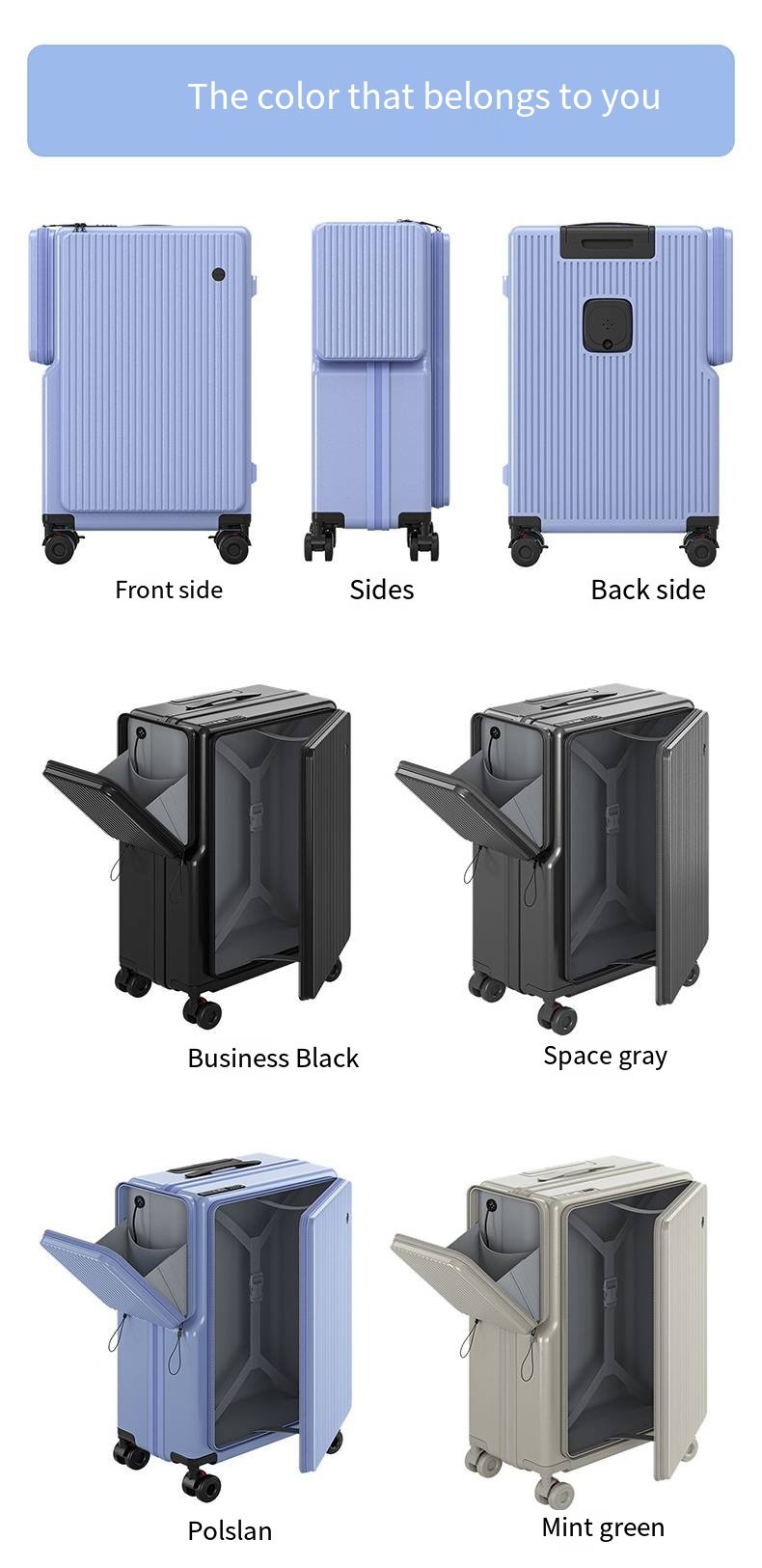多功能行李箱，可扩展双侧拉杆行李箱，登机箱，大容量拉杆行李箱
