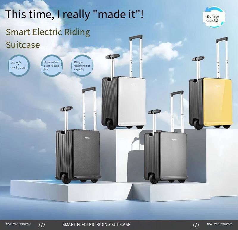 智能电子自行车行李箱，航空认证20英寸旅行行李箱，成人移动旅行行李箱