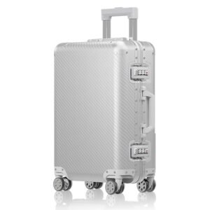 all aluminum magnesium alloy men's business suitcase with rotating wheels for travel carry on luggage