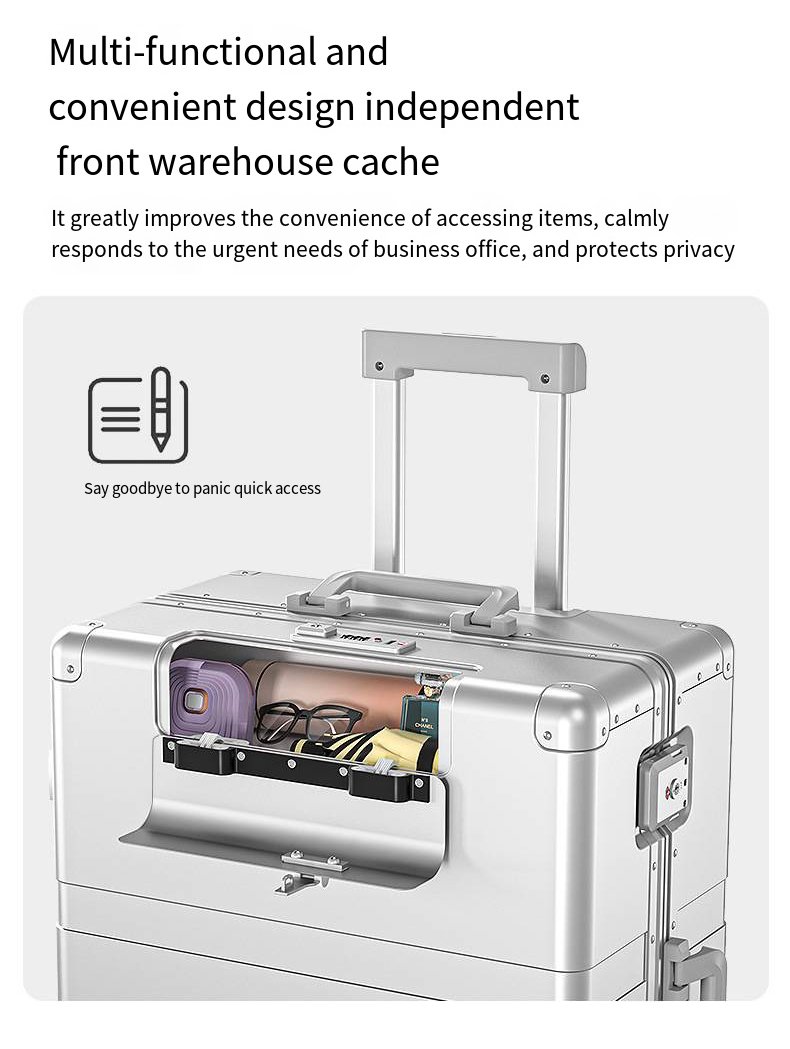 全铝镁合金材质，铝合金框架，带万向轮的行李箱，20英寸高端登机箱，24英寸商务拉杆箱