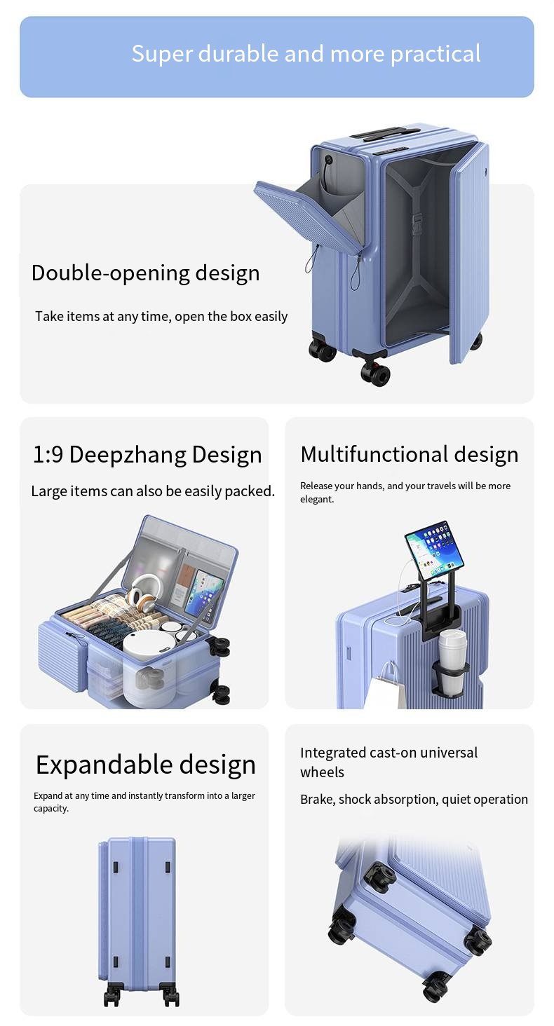 多功能行李箱，可扩展双侧拉杆行李箱，登机箱，大容量拉杆行李箱