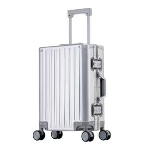 luxury men's and women's universal cabin handle bag, portable all aluminum suitcase, jiaxing carry on with aluminum frame tsa lock