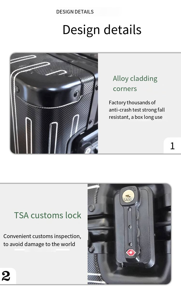 铝镁合金行李箱，菱形图案登机箱，全铝登机密码箱，保险旅行手拉行李箱