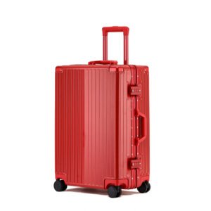 a lockable abs aluminum frame hard swivel wheel carry on suitcase, suitable for girls to carry travel carry on luggage