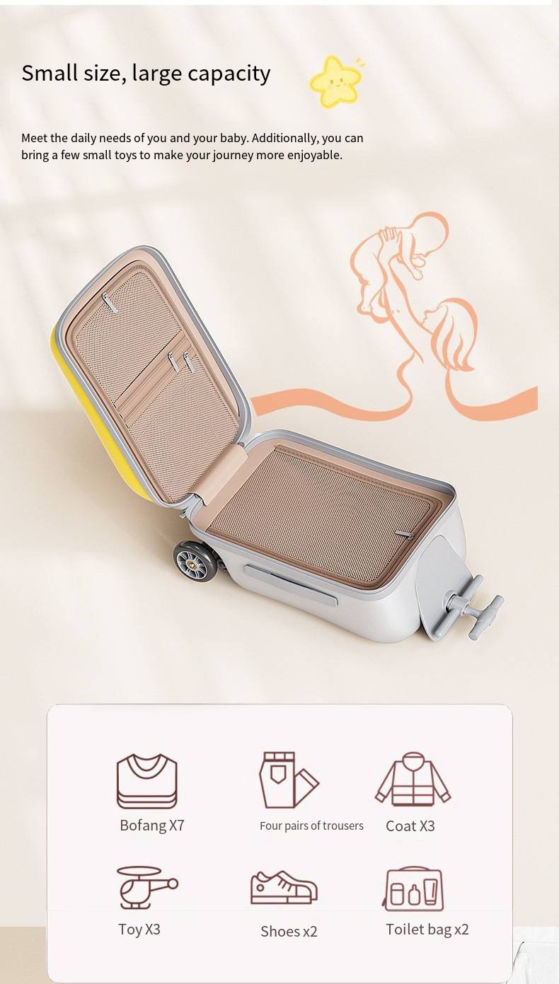 假日旅行儿童推车行李箱，妈妈行李箱，20英寸大容量婴儿登机耐用行李箱