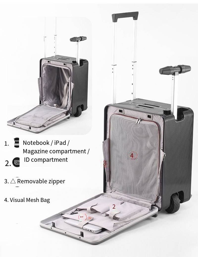 智能电子自行车行李箱，航空认证20英寸旅行行李箱，成人移动旅行行李箱