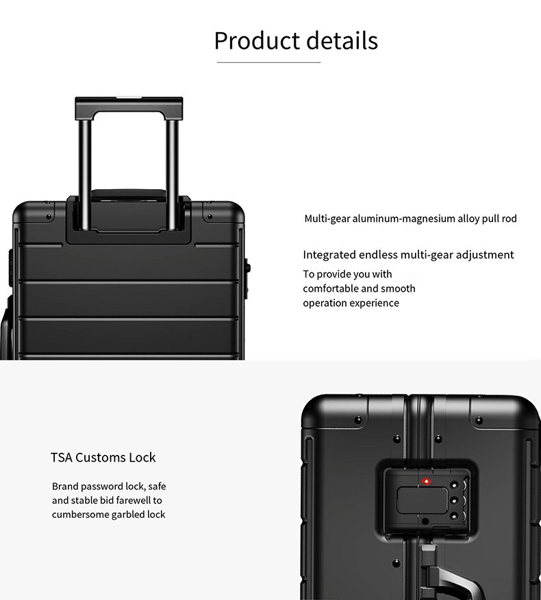 新款时尚铝镁合金商务旅行手提行李箱