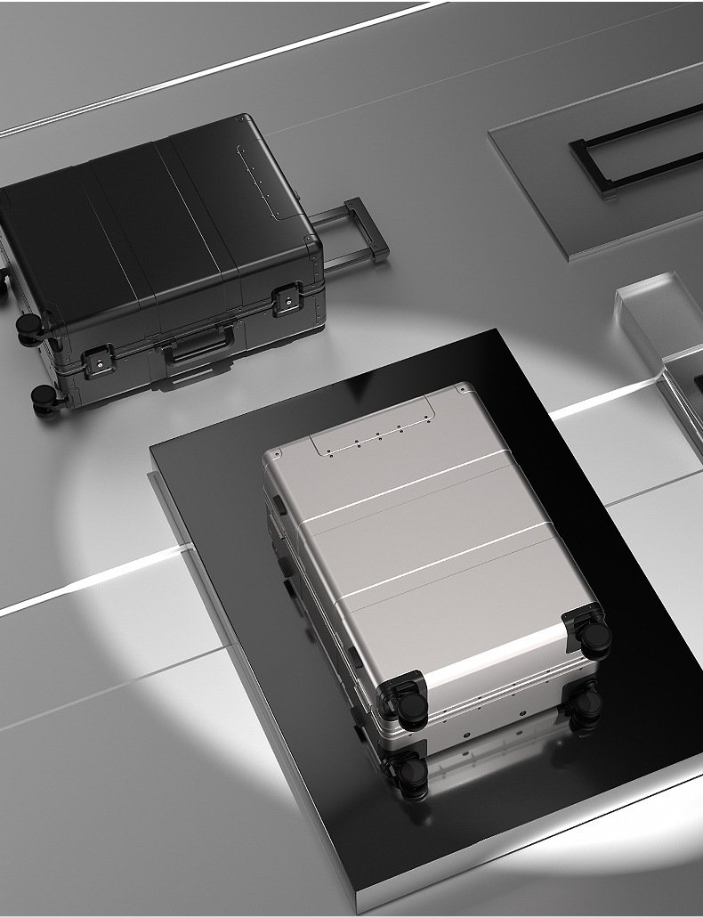 全铝镁合金材质，铝合金框架，带万向轮的行李箱，20英寸高端登机箱，24英寸商务拉杆箱