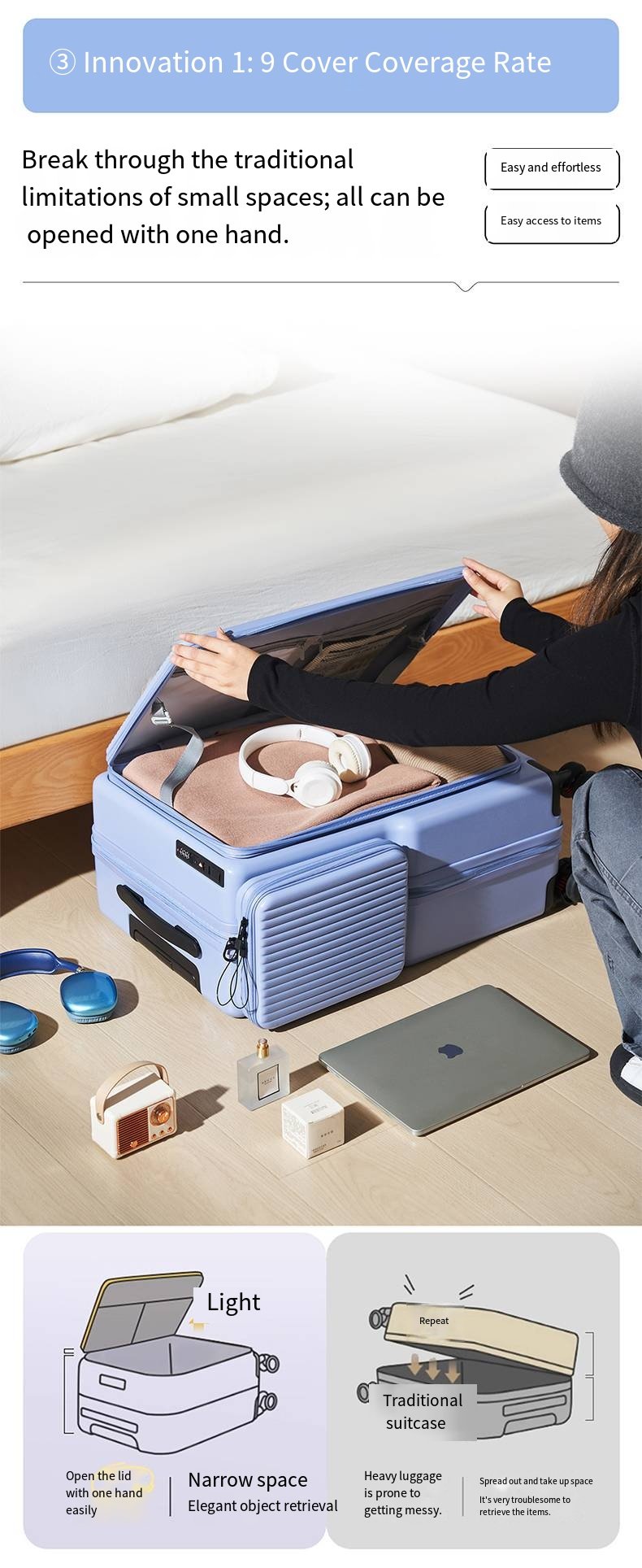 多功能行李箱，可扩展双侧拉杆行李箱，登机箱，大容量拉杆行李箱