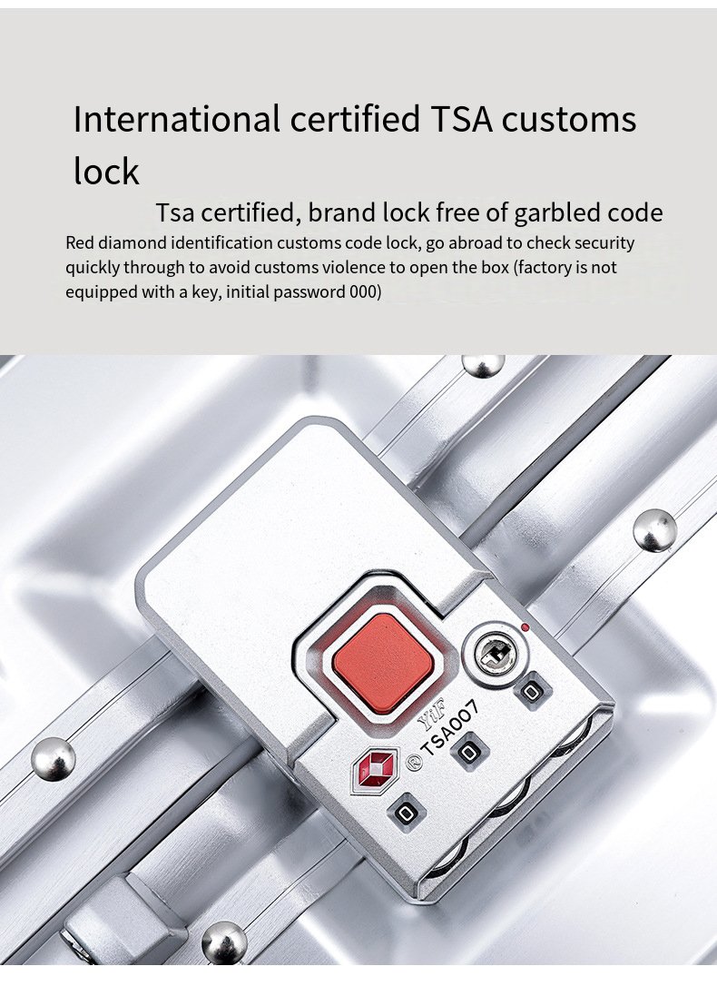 高品质硬壳旅行箱，静音旋转轮，铝镁合金箱