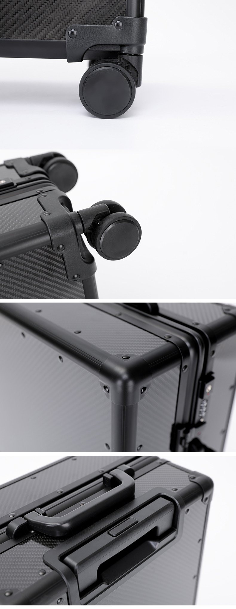 brand new all carbon fiber suitcase with ultra light handle shell, high end 20 inch carry on suitcase custom travel case