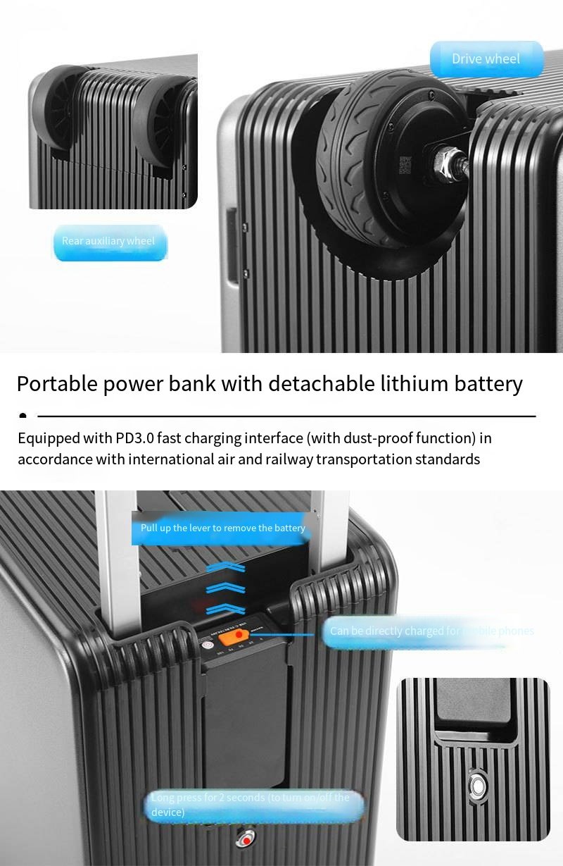 智能电子自行车行李箱，航空认证20英寸旅行行李箱，成人移动旅行行李箱