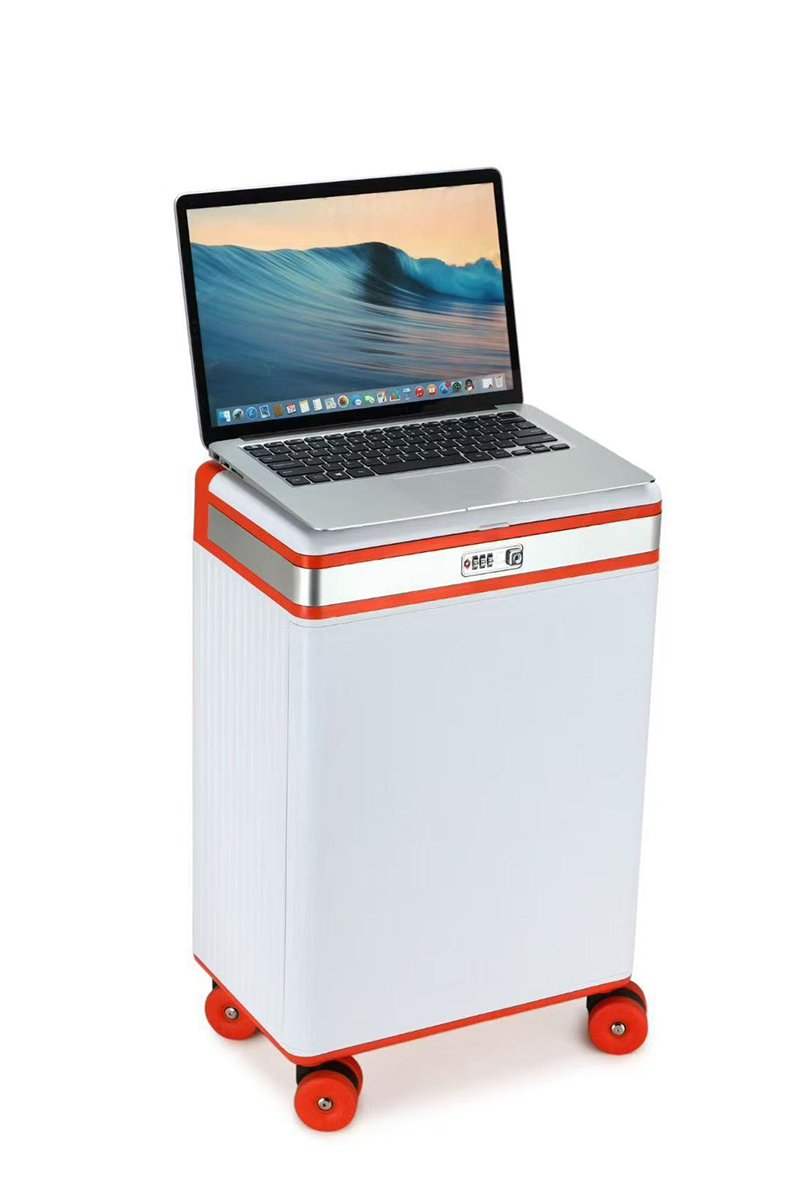 新款大容量化妆镜行李箱，20英寸旋转轮旅行拉杆箱，多功能TSA登机密码盒