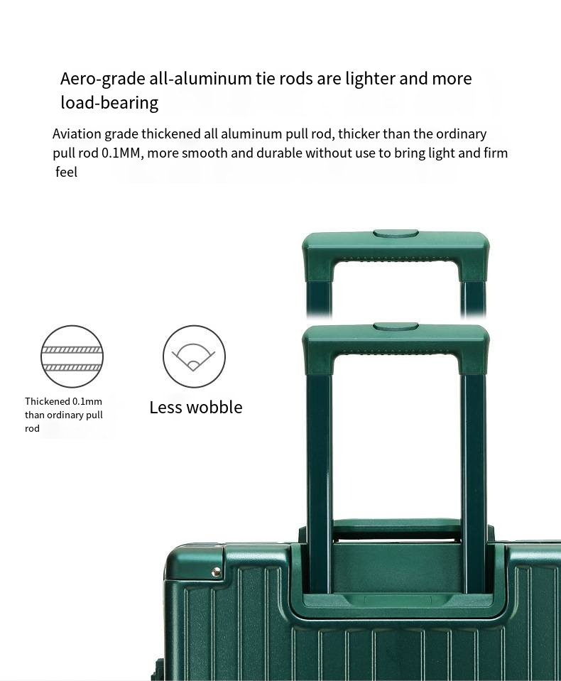 一款带锁ABS合金框架和硬质万向轮的盒子，适合女孩旅行携带。