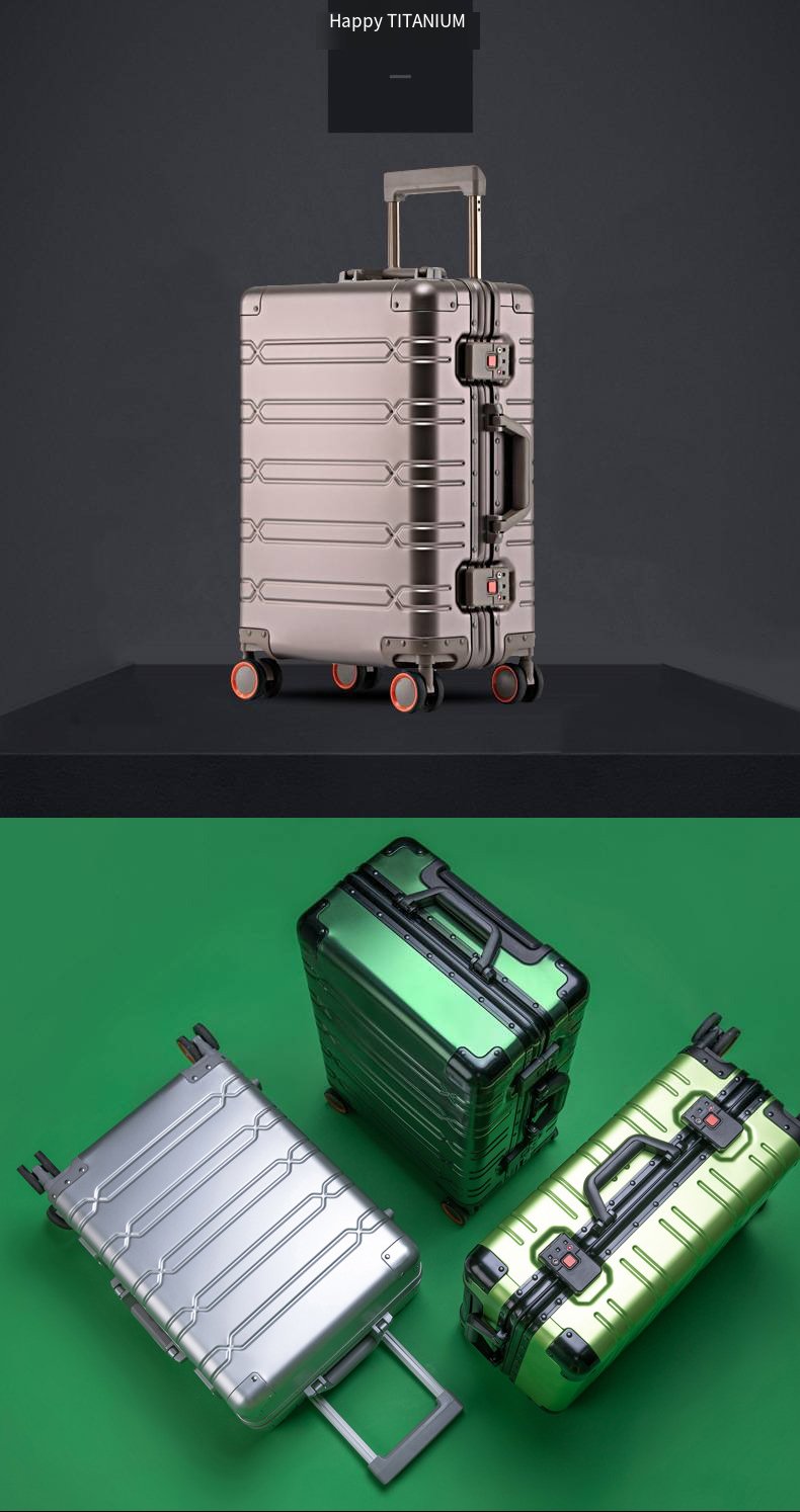 High-end all-aluminum-magnesium alloy suitcases, hard-shell suitcases with handles, anti-theft suitcases and carry-on suitcases 终极全铝镁合金行李箱,硬壳带部分行李箱,防盗行李箱和全套行李箱