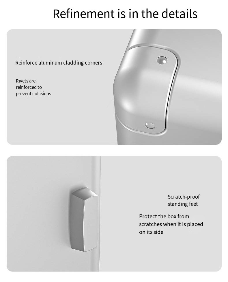 全铝镁合金材质，铝合金框架，带万向轮的行李箱，20英寸高端登机箱，24英寸商务拉杆箱