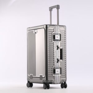 new all aluminum magnesium alloy 20 inch carry on luggage front opening lid usb interface handle case tsa password