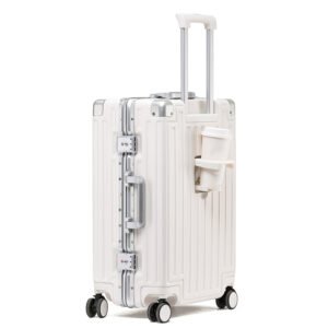 portable travel trolley, rotator wheel, hard aluminum frame, suitcase lock, waterproof and anti theft, cup holder, handle box