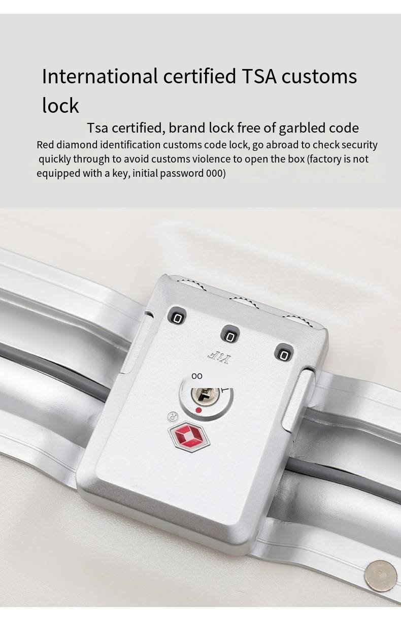 便携式旅行拉杆箱，旋转轮，硬质铝合金框架，行李箱锁，防水防盗，杯架，提手箱