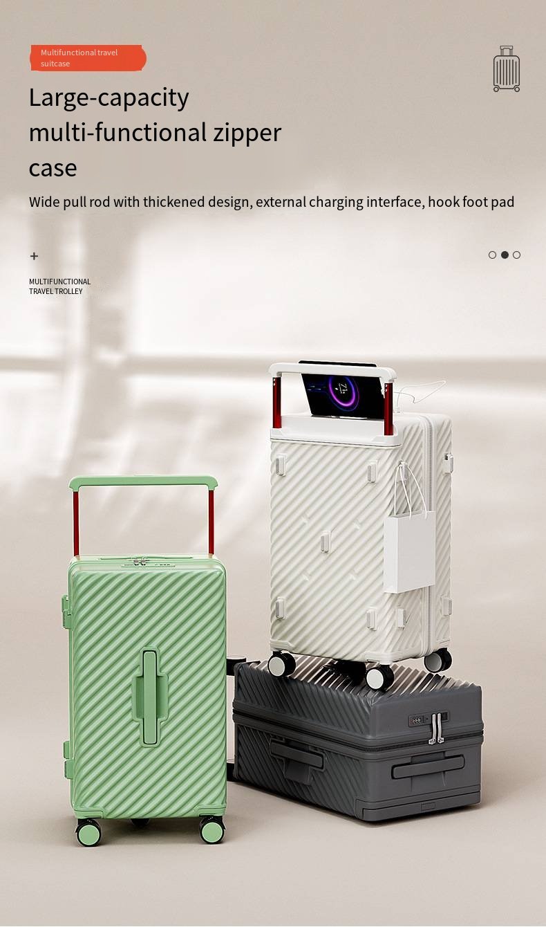 wholesale of wide handle large capacity suitcases, business travel cases and multi functional password carry on cases