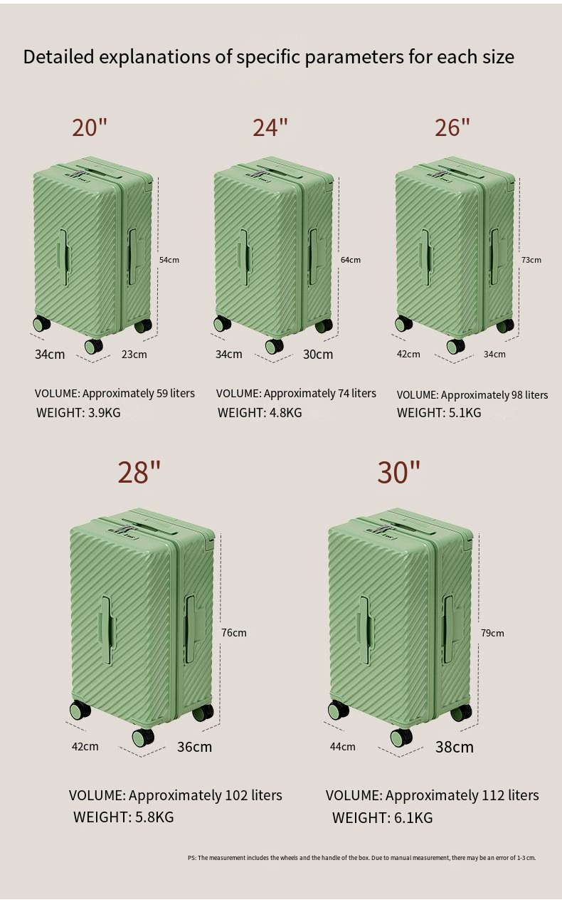 wholesale of wide handle large capacity suitcases, business travel cases and multi functional password carry on cases