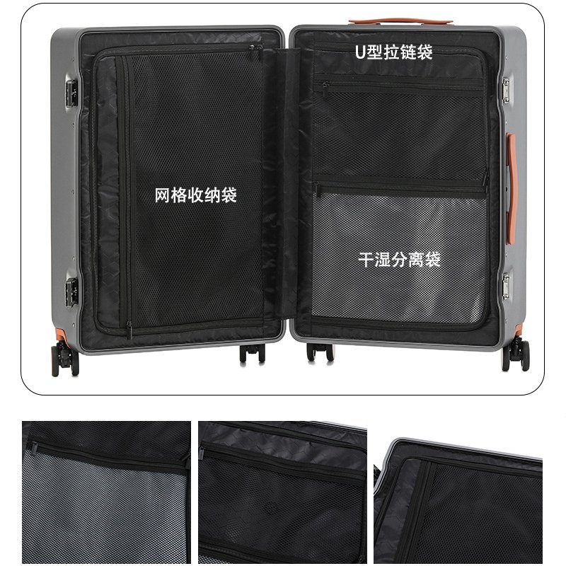 new aluminum frame carry on suitcase, pc suitcase, large capacity trolley case, 20 inch password swivel wheel travel case new aluminum frame carry on suitcase, pc suitcase, large capacity trolley case, 20 inch password swivel wheel travel case