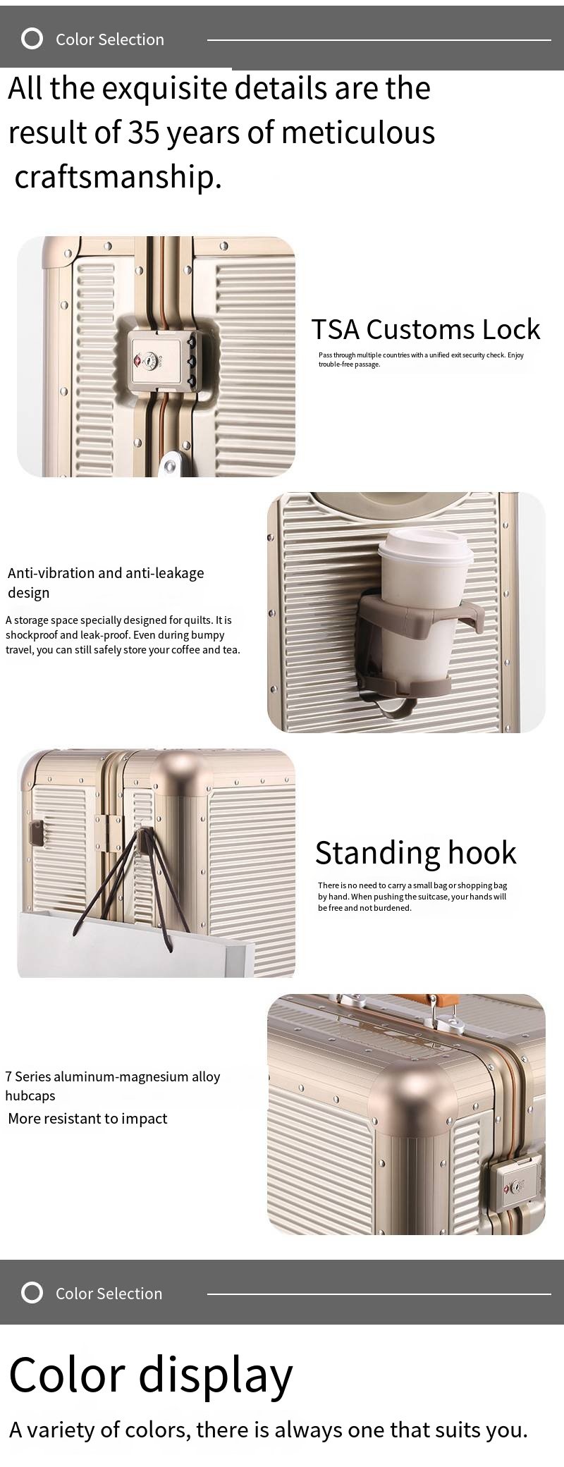 多功能拉杆，大容量20英寸箱箱，24英寸防震旅行包，28英寸