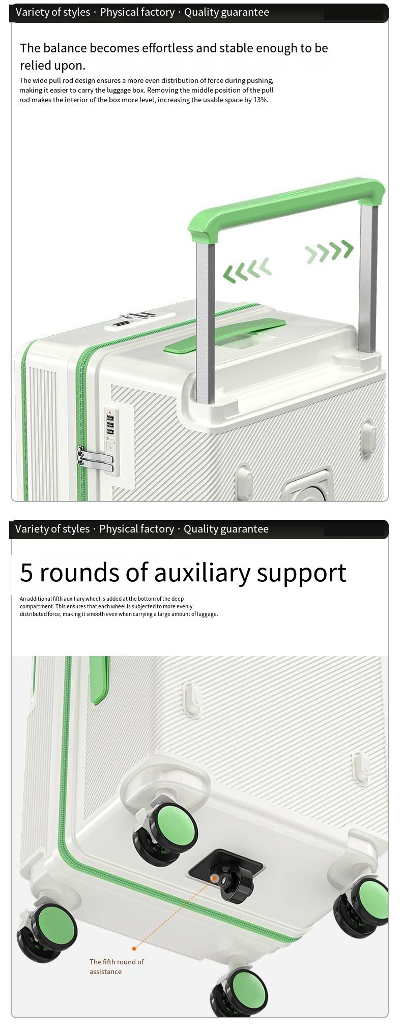 multi functional front opening business carry on suitcase, 28 inch large capacity combination lock, 360 degree rotating wheel travel case