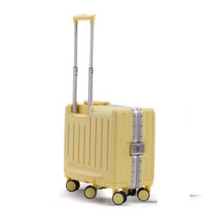 children's 20 inch aluminum framed 6 wheel ride on carry on luggage suitcase hard handle modern cartoon design portable hard